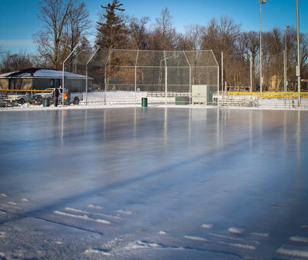 Outdoor ice rink at Fairgrounds Park in Georgetown